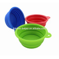 Venta al por mayor portátil portátil resistente al calor grado de alimentación de silicona personalizado plegable Pet Bowl / plegable Pet Dog Cat Bowl